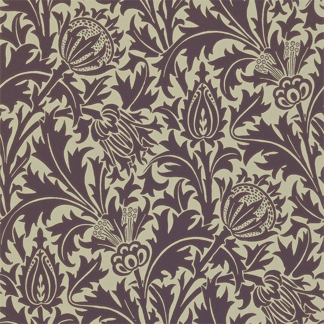 210482 Thistle Compendium I & II Wallpaper By Morris & Co