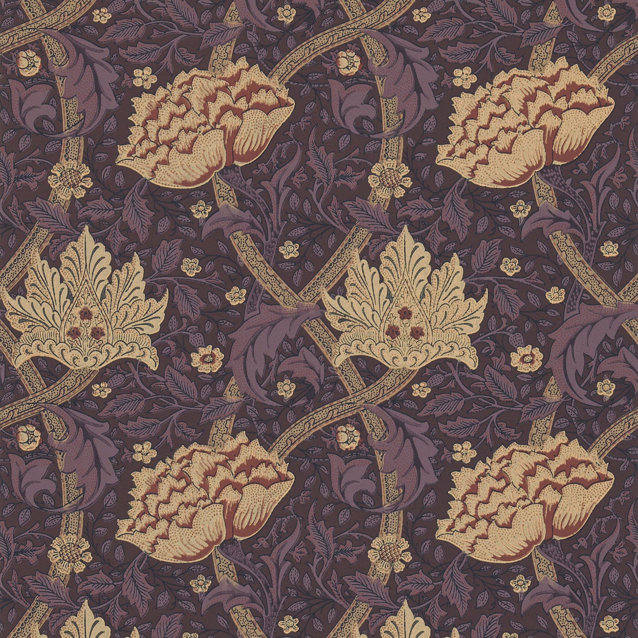 DMI1W6103 Windrush Morris & Friends Aubergine and Wine Wallpaper by Morris & Co