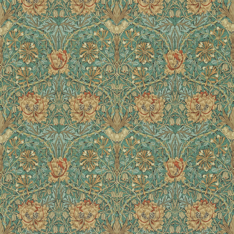 DMORHO202 Honeysuckle & Tulip Morris & Friends Privet and Honeycombe Fabric by Morris & Co