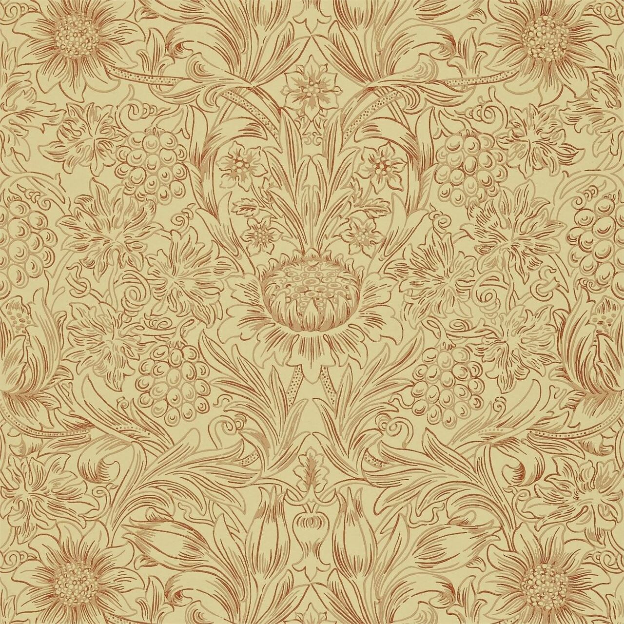 DMORSU101 Sunflower Etch Morris Volume IV Wallpaper by Morris & Co