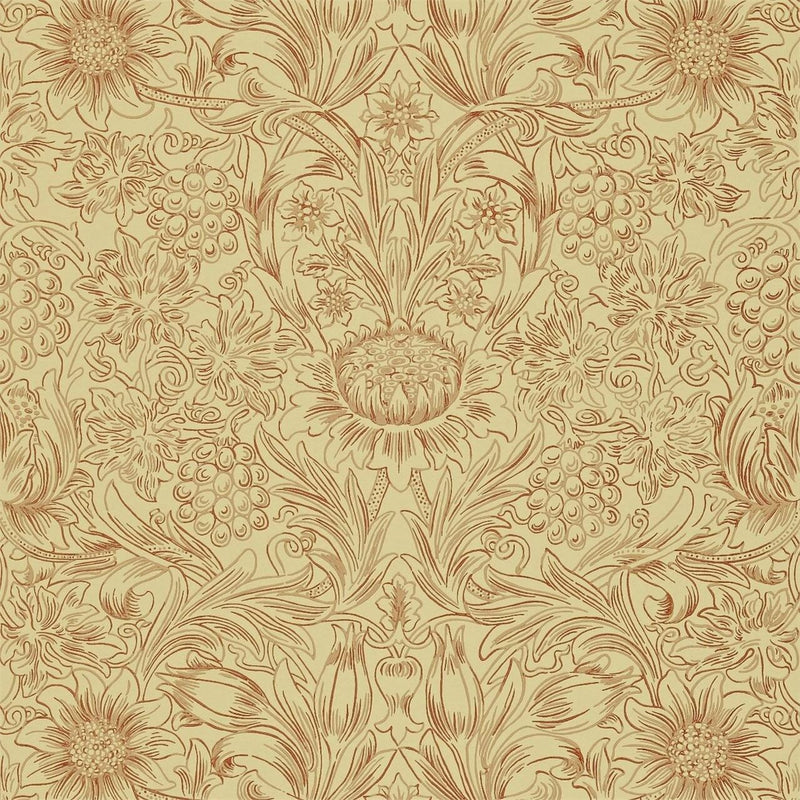 DMORSU101 Sunflower Etch Morris Volume IV Wallpaper by Morris & Co