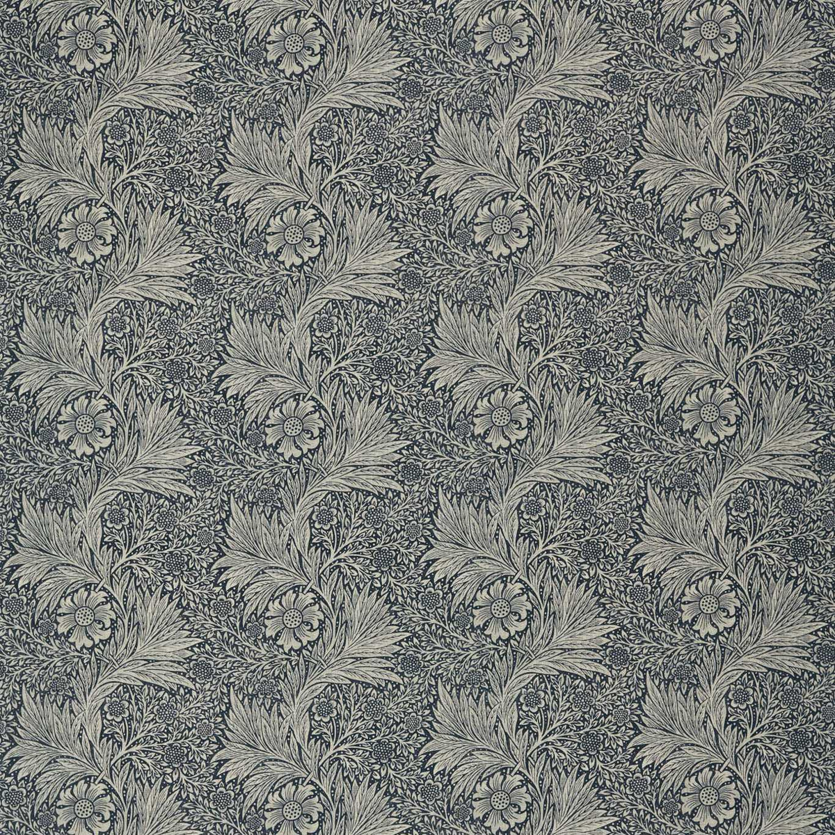 Marigold Pure Morris North Black Ink Fabric by Morris & Co