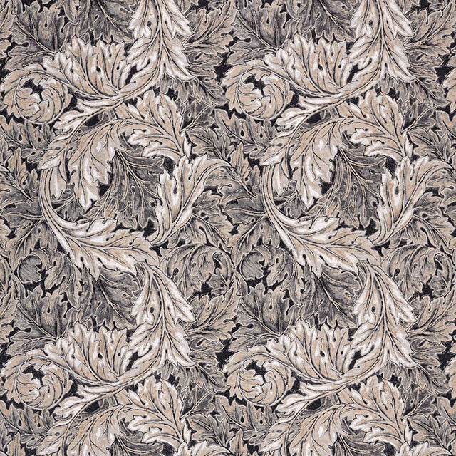 236625 Acanthus Pure Morris North Black Ink Fabric by Morris & Co