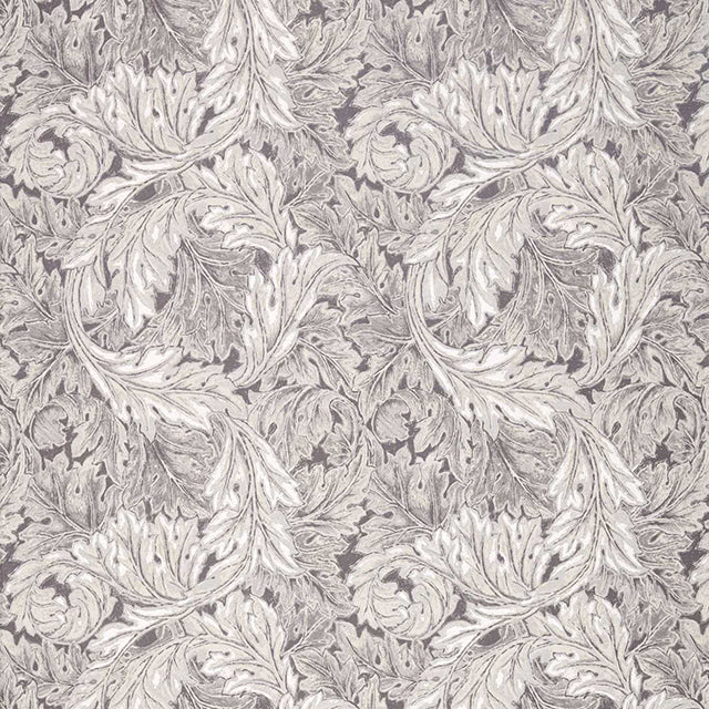 236626 Acanthus Pure Morris North Inky Grey Fabric by Morris & Co