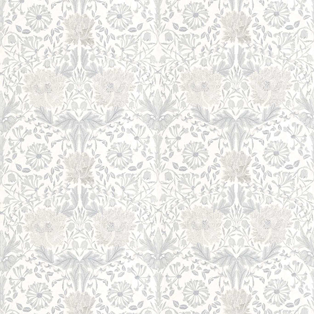 236650 Honeysuckle & Tulip Pure Morris North Lightish Grey Fabric by Morris & Co