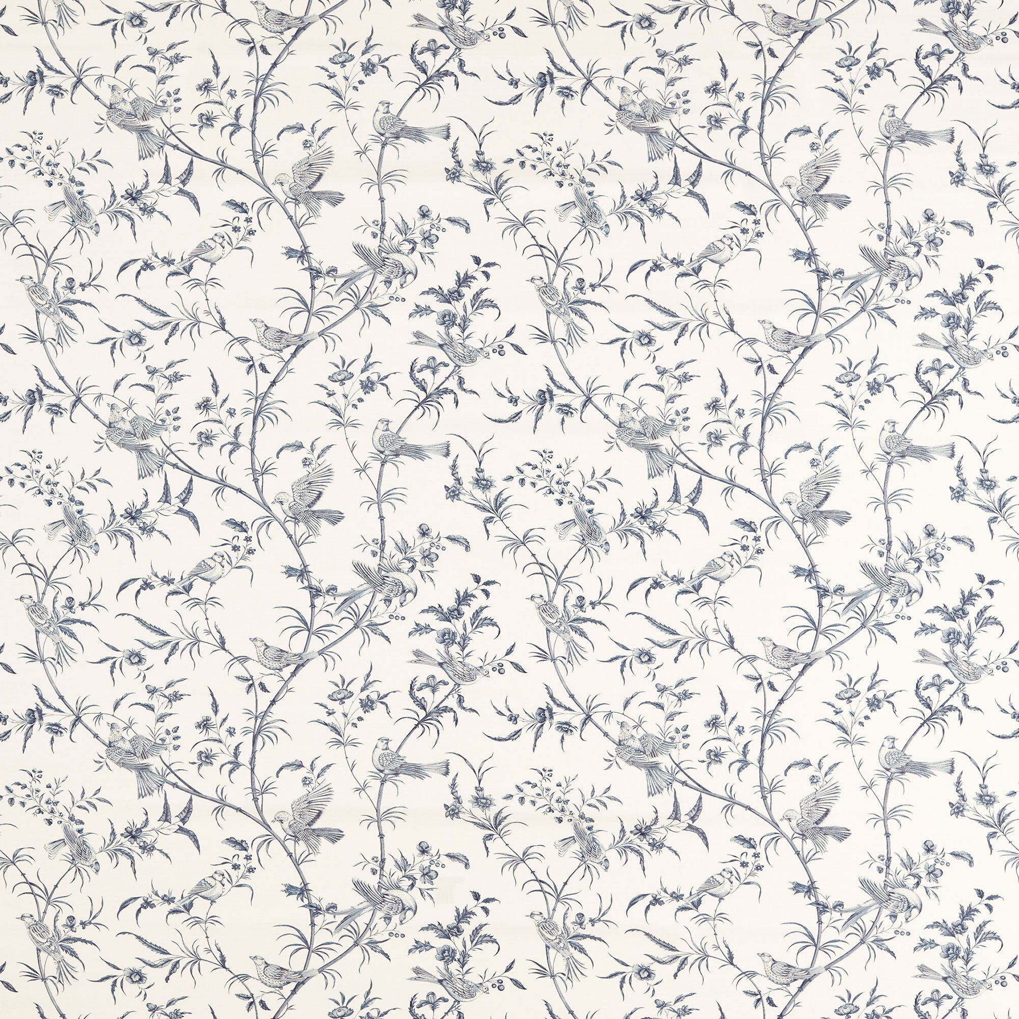 227399 Paradise Woods Toile Woad Sanderson x National Trust Volume II Fabric by Sanderson