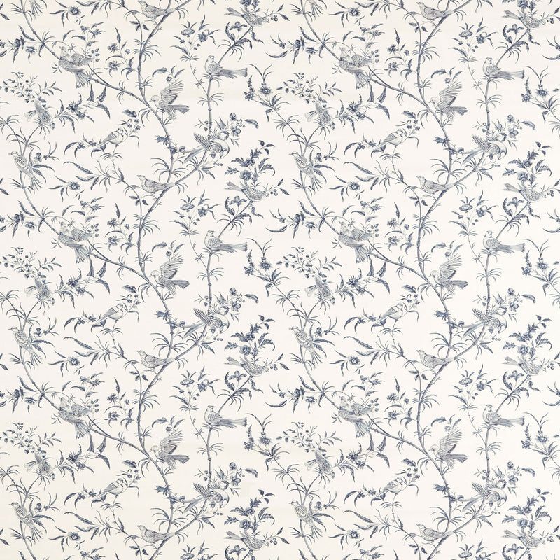 227399 Paradise Woods Toile Woad Sanderson x National Trust Volume II Fabric by Sanderson