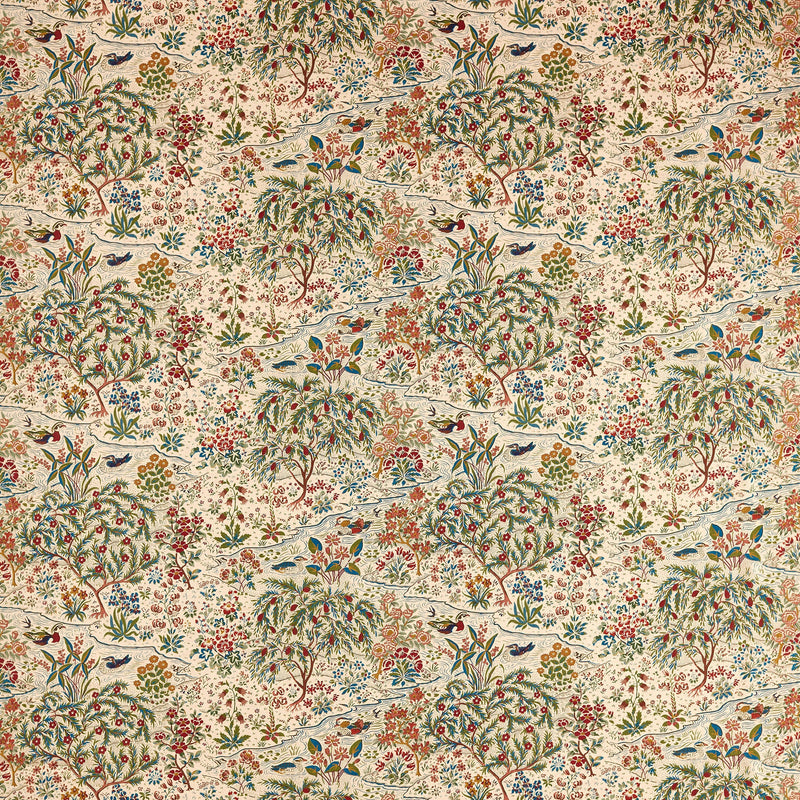 227406 Moat Birds Damson/Cobalt Sanderson x National Trust Volume II Fabric by Sanderson