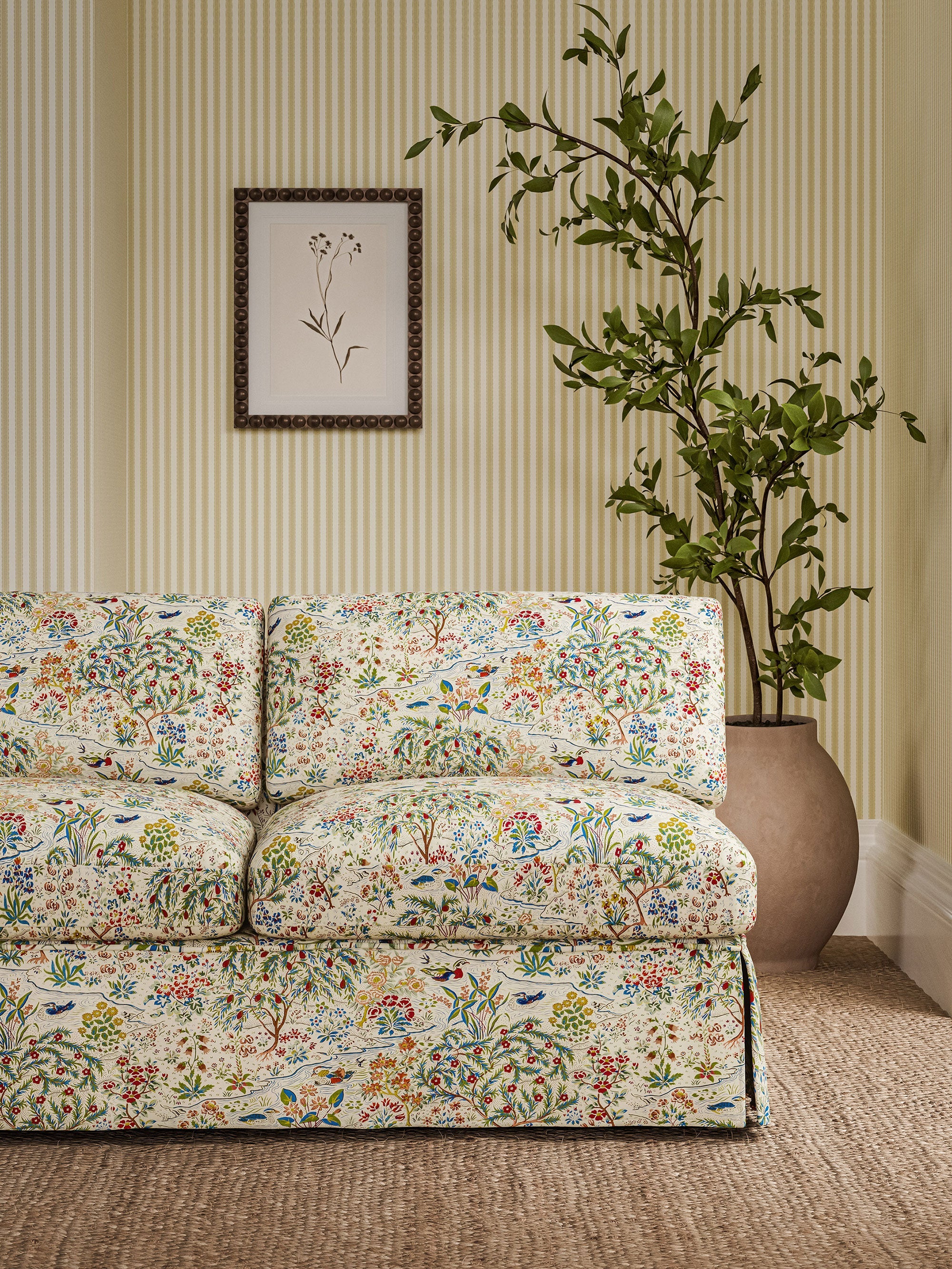 227406 Moat Birds Damson/Cobalt Sanderson x National Trust Volume II Fabric by Sanderson