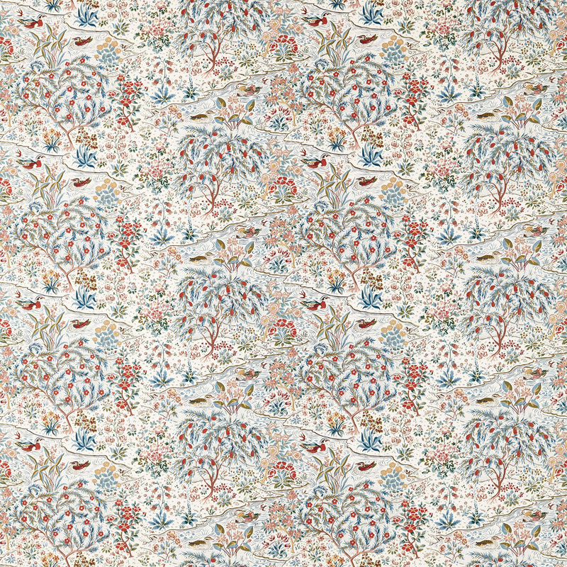 227408 Moat Birds Blue Clay/Mallow Sanderson x National Trust Volume II Fabric by Sanderson