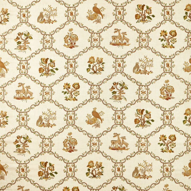 227411 Partridge & Pear Walnut/Harvest Sanderson x National Trust Volume II Fabric by Sanderson