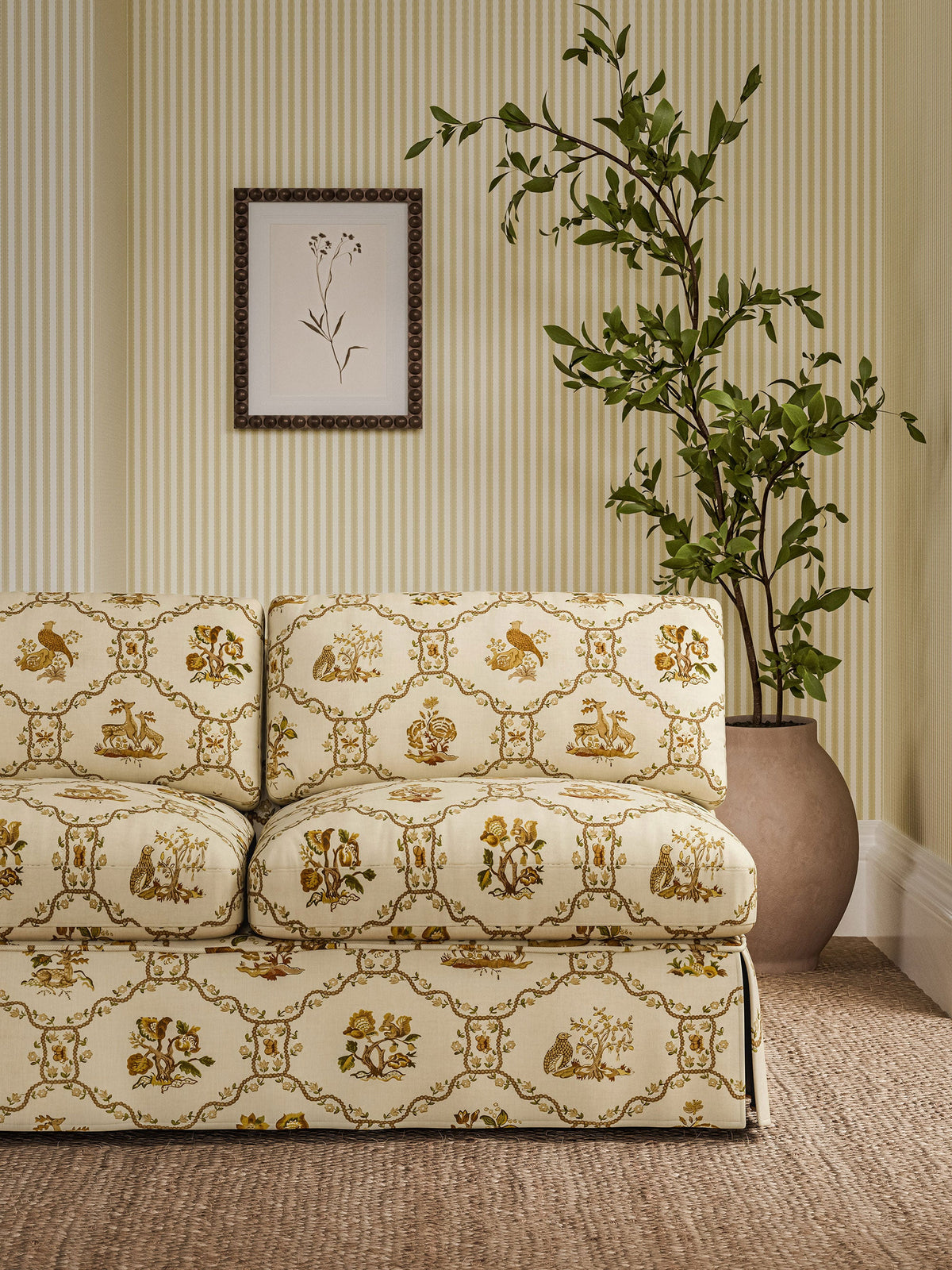 Partridge & Pear Walnut/Harvest Sanderson x National Trust Volume II Fabric by Sanderson
