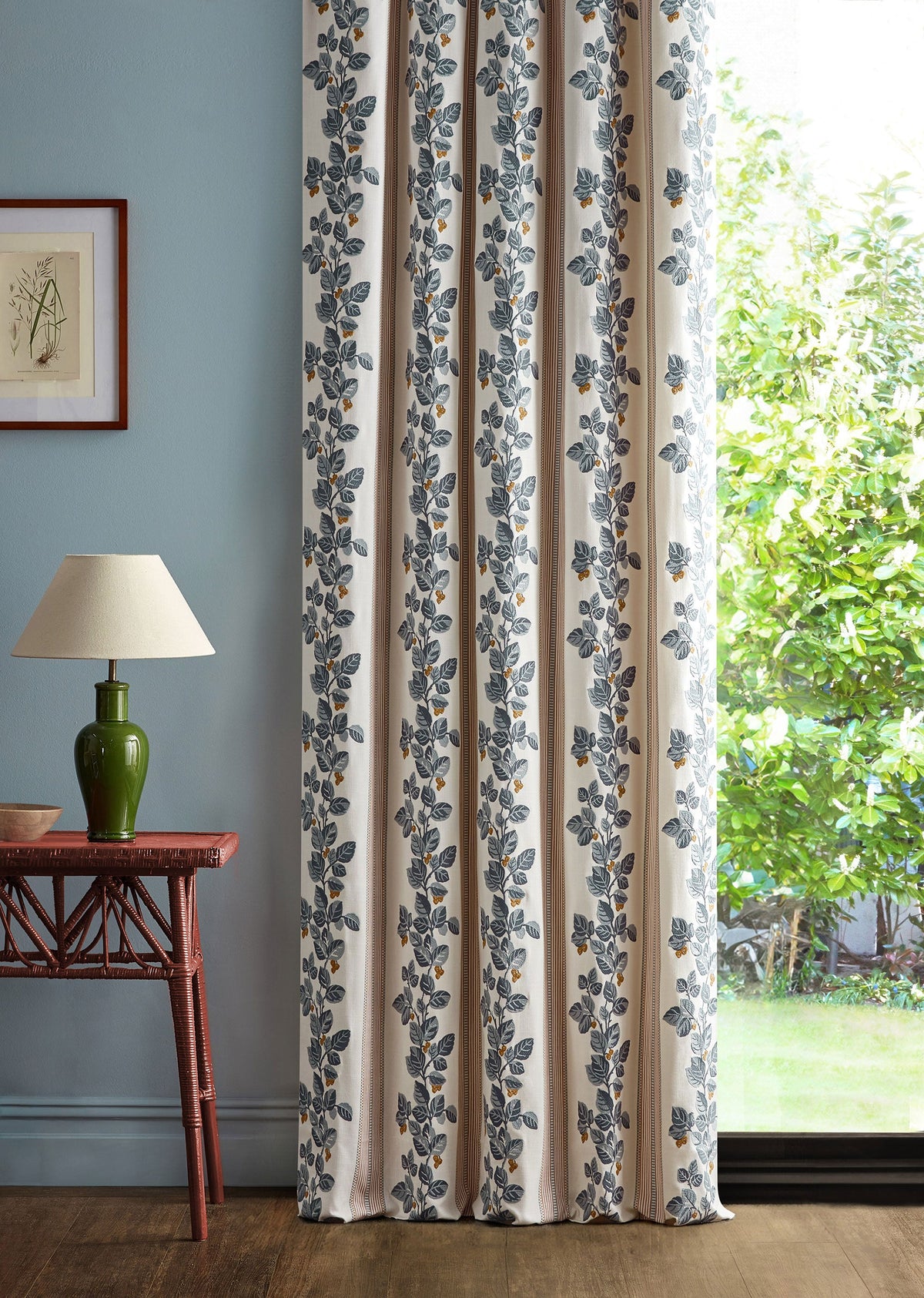 Cobnut Stripe Porcelain/Blossom Sanderson x National Trust Volume II Fabric by Sanderson