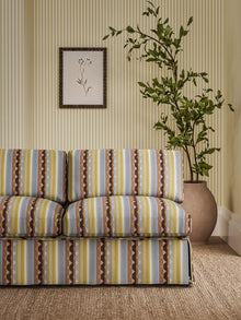 237794 Lutley Stripe Damson/Medlar Sanderson x National Trust Volume II Fabric by Sanderson