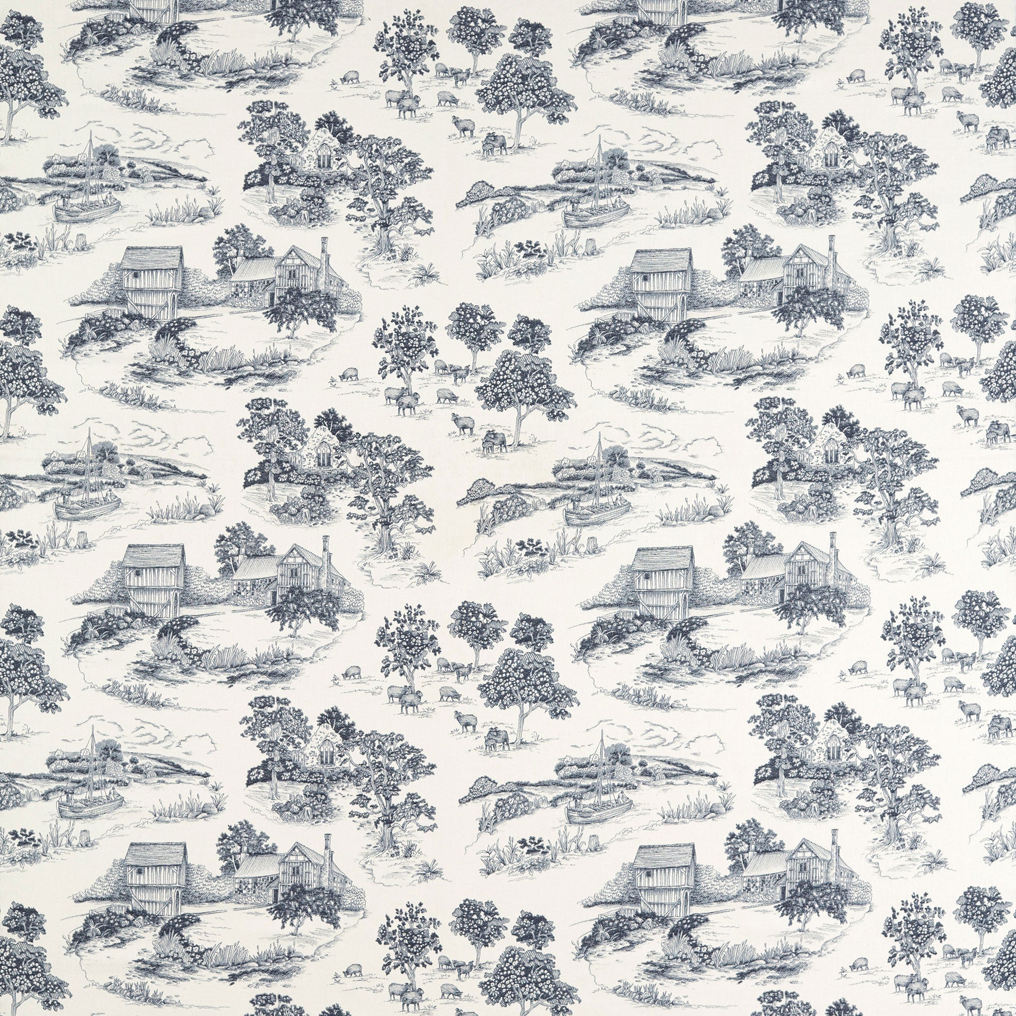 237800 Brockhampton Estate Woad Sanderson x National Trust Volume II Fabric by Sanderson