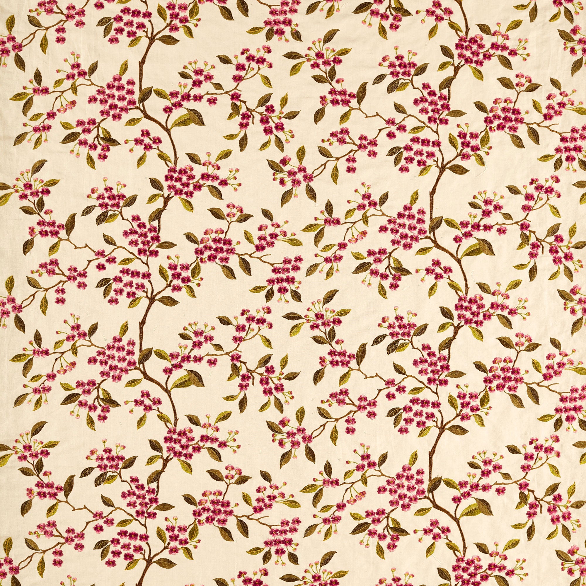 237803 Damson Blossom Madder/Olive Sanderson x National Trust Volume II Fabric by Sanderson