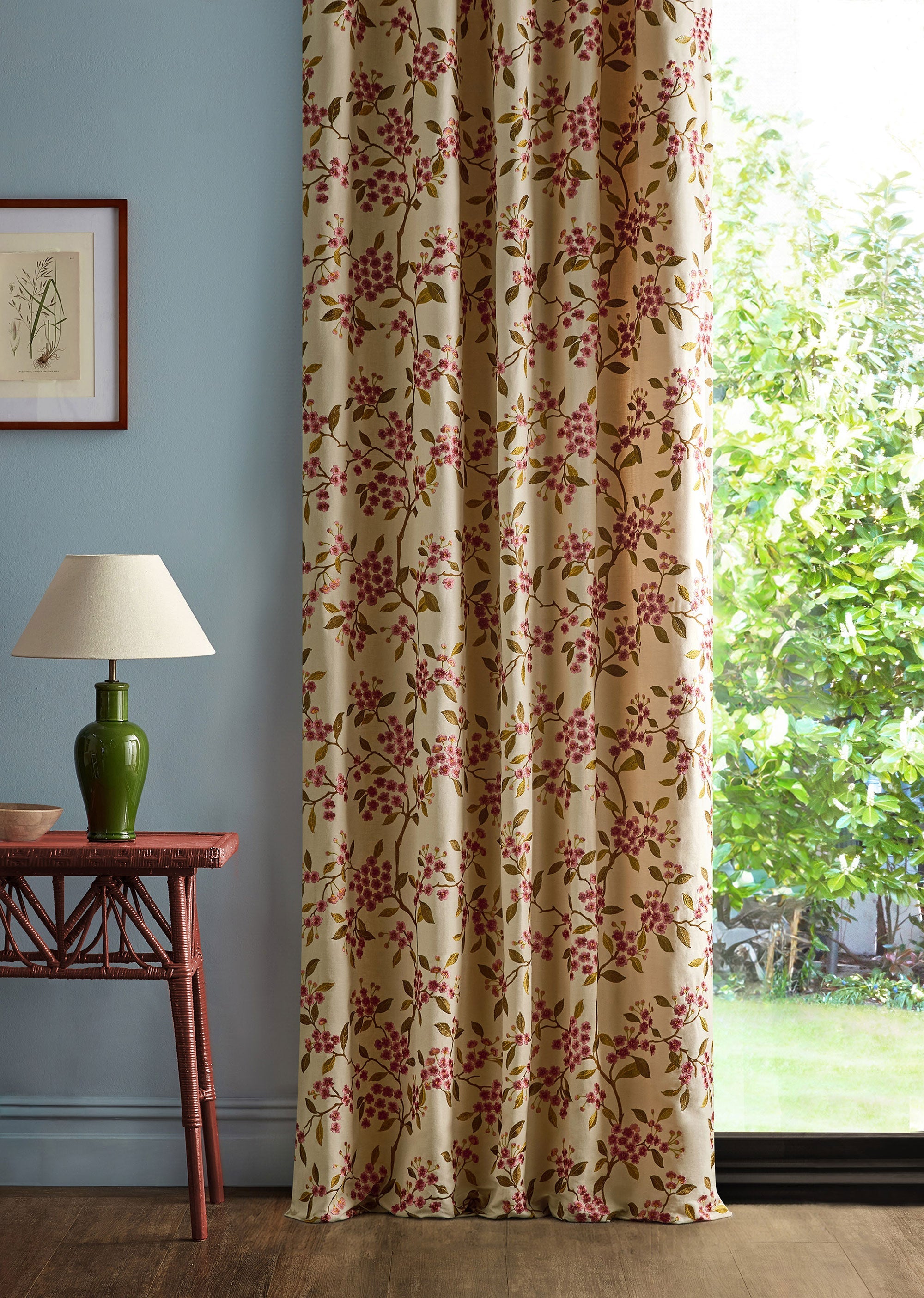 237803 Damson Blossom Madder/Olive Sanderson x National Trust Volume II Fabric by Sanderson