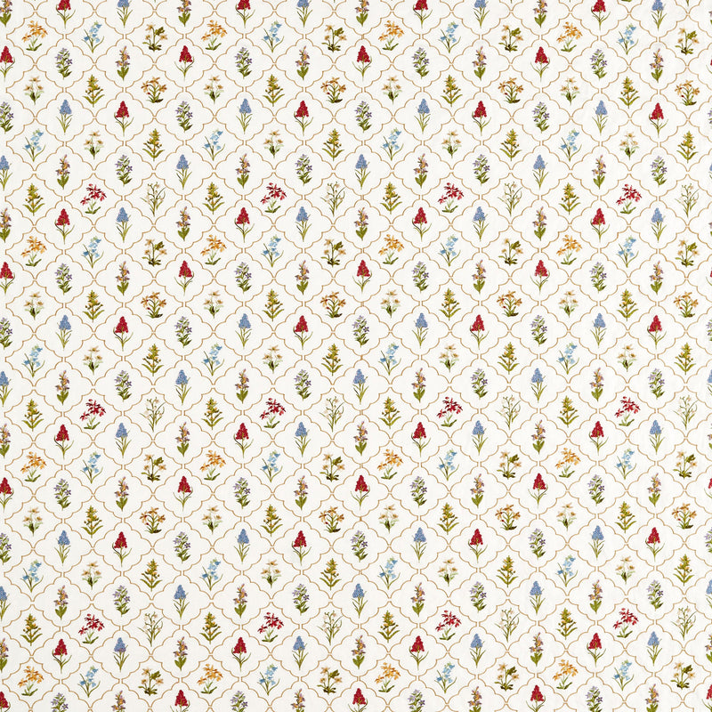 237807 Spring Meadow Embroidery Chintz Sanderson x National Trust Volume II Fabric by Sanderson