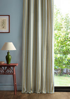 237808 Barneby Stripe Woad/Olive Sanderson x National Trust Volume II Fabric by Sanderson