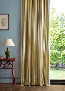 237809 Barneby Stripe Honey/Teal Sanderson x National Trust Volume II Fabric by Sanderson