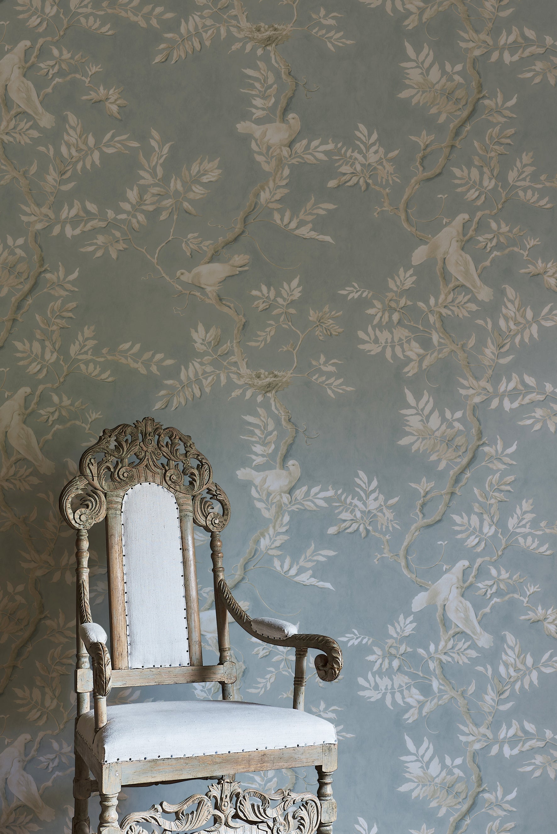 LW 217 368 Doves Rock Dove Wallpaper by Lewis & Wood