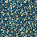 Fruit Velvet Indigo/Slate Fabric by Morris & Co