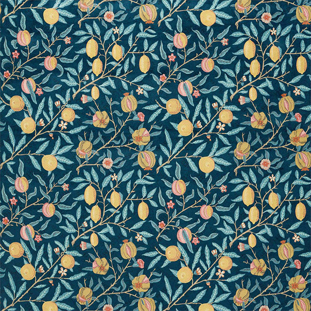 236924 Fruit Velvet Rouen Velvets Indigo/Slate Fabric by Morris & Co