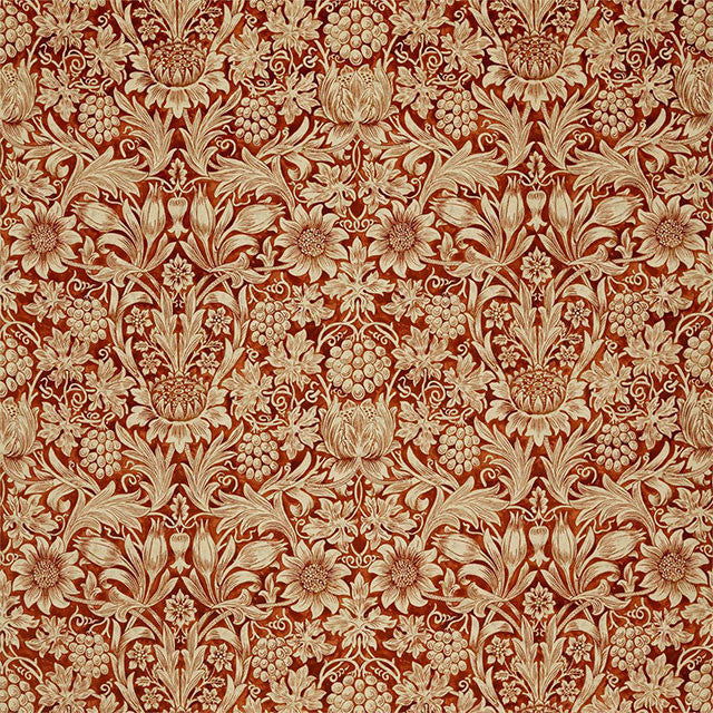 236930 Sunflower Velvet Rouen Velvets Saffron/Vellum Fabric by Morris & Co