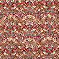 Strawberry Thief Velvet Crimson/Slate Fabric by Morris & Co