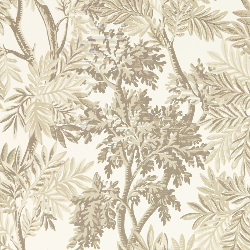 217414 Tapestry Trees Country Woodland Raw Chocolate and Slip Wallpaper by Sanderson