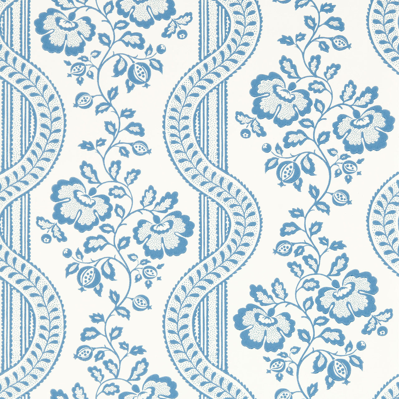 217427 Aubrey Country Woodland Pottery Blue Wallpaper by Sanderson