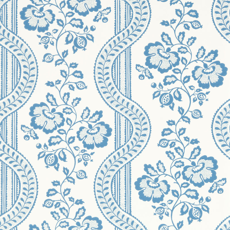 217427 Aubrey Country Woodland Pottery Blue Wallpaper by Sanderson