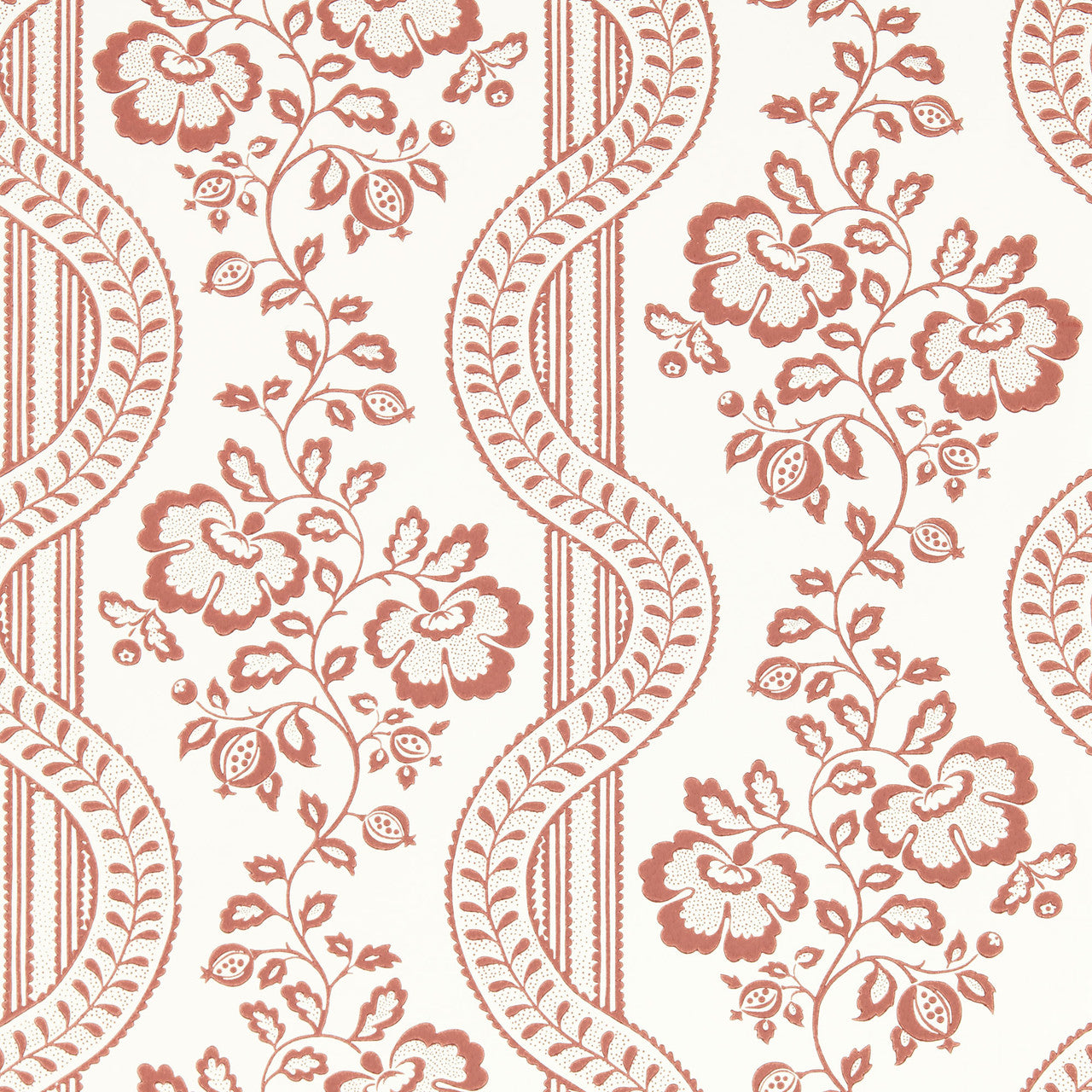 217429 Aubrey Country Woodland Fareham Red Wallpaper by Sanderson