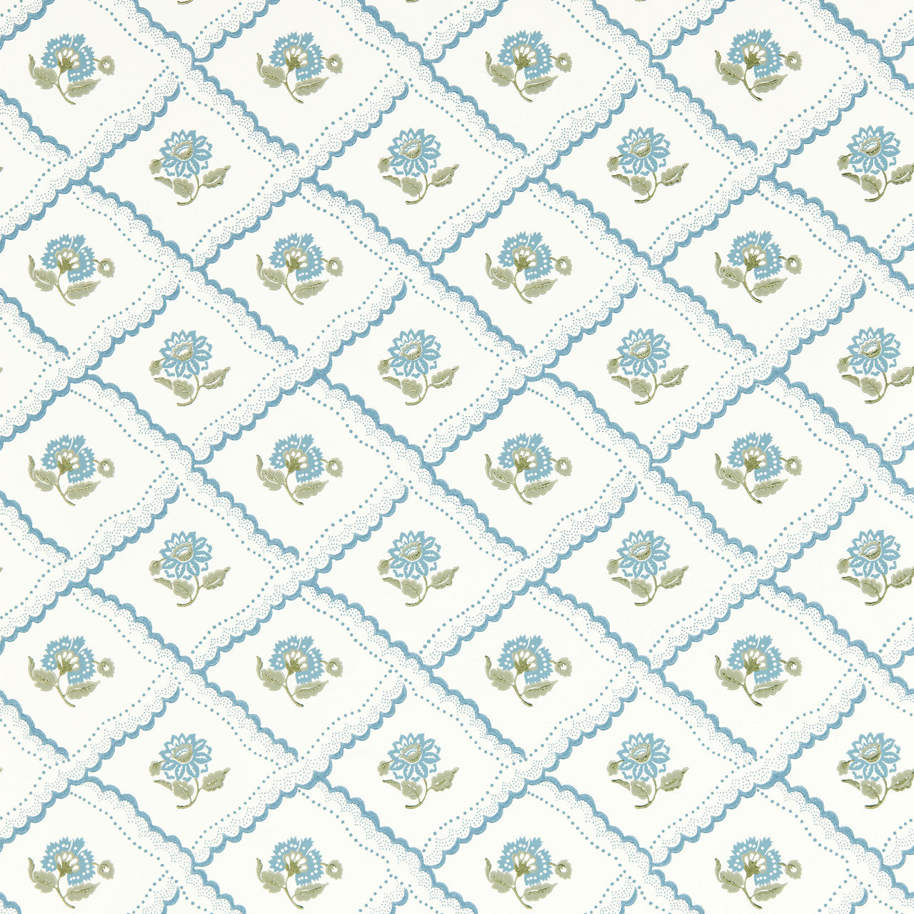 217439 Fairdown Country Woodland Wedgwood and Willow Wallpaper by Sanderson