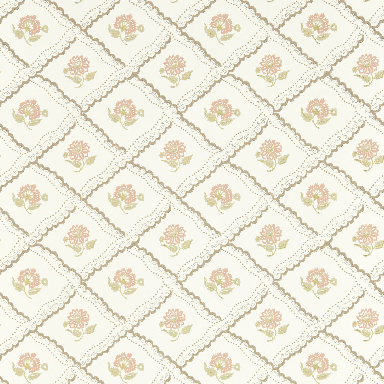 217442 Fairdown Country Woodland Chocolate and Putty Wallpaper by Sanderson