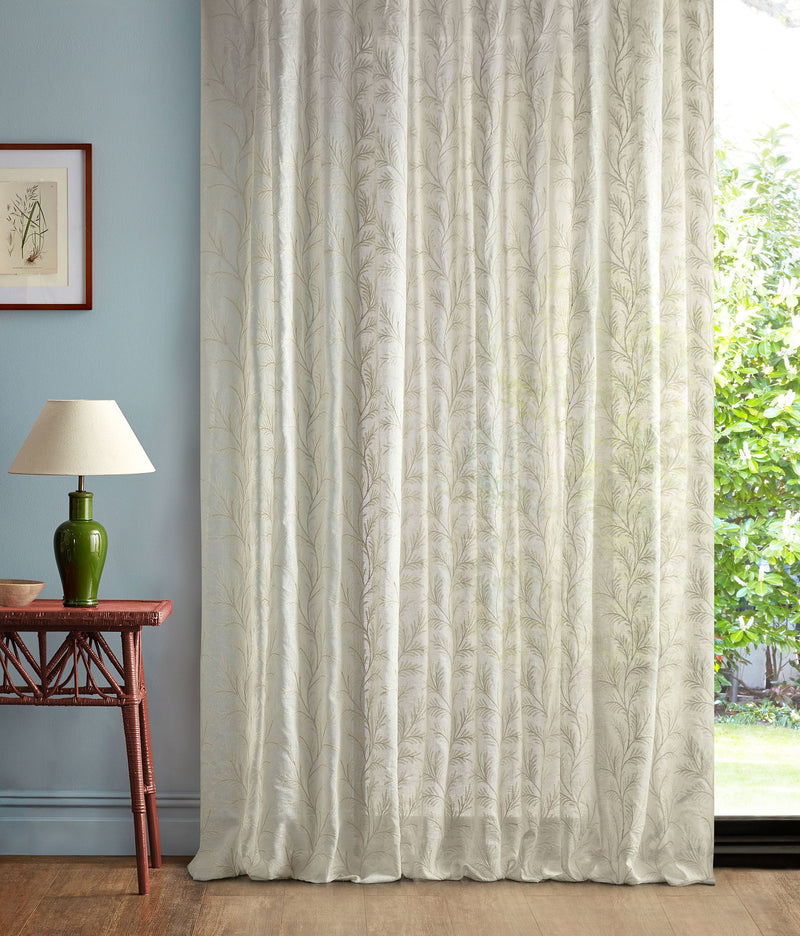 237754 Sea Fern Seaspray White Sanderson Sheers Fabric by Sanderson