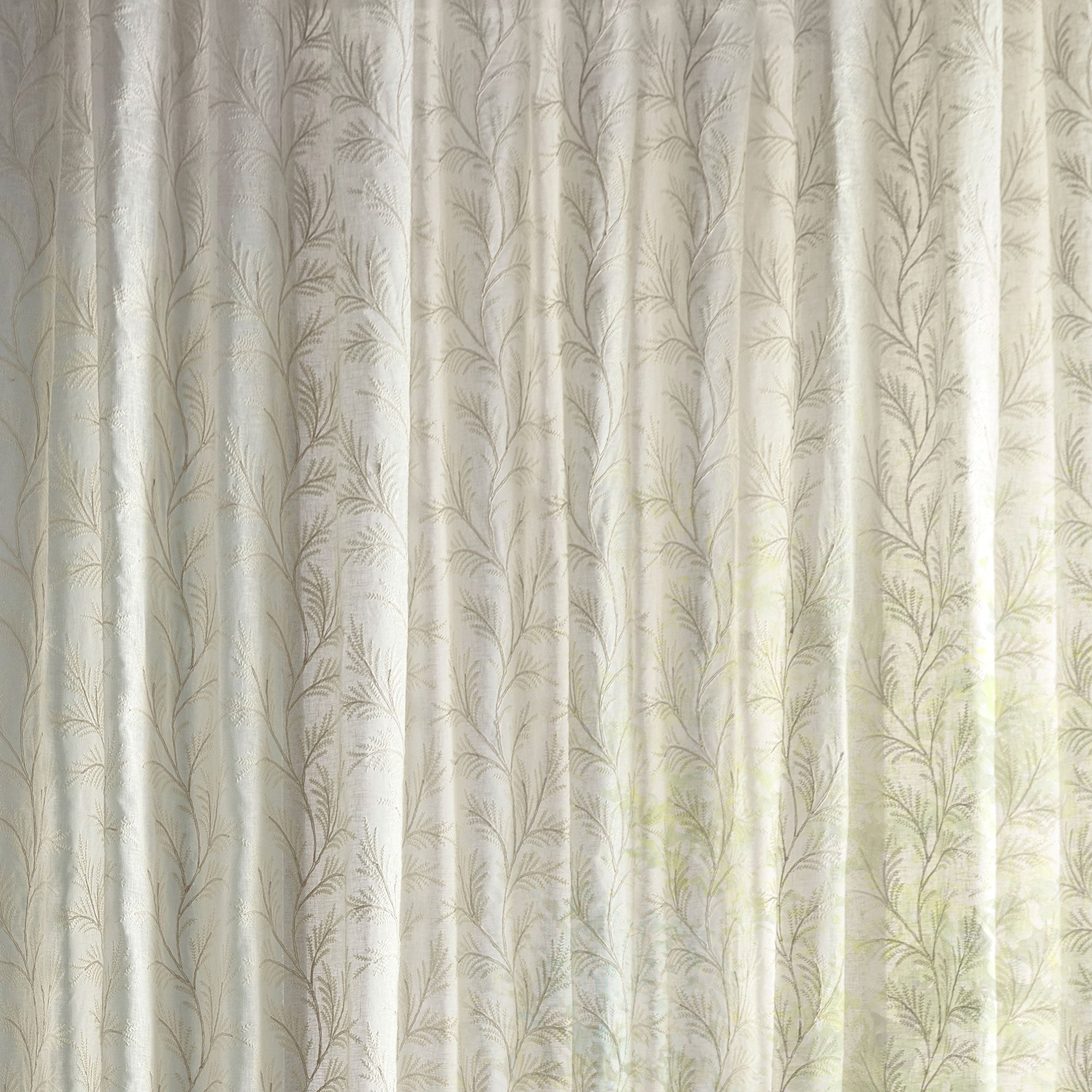 237754 Sea Fern Seaspray White Sanderson Sheers Fabric by Sanderson