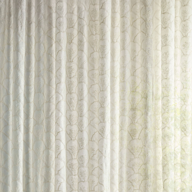 237755 Coral Mount Seaspray White Sanderson Sheers Fabric by Sanderson