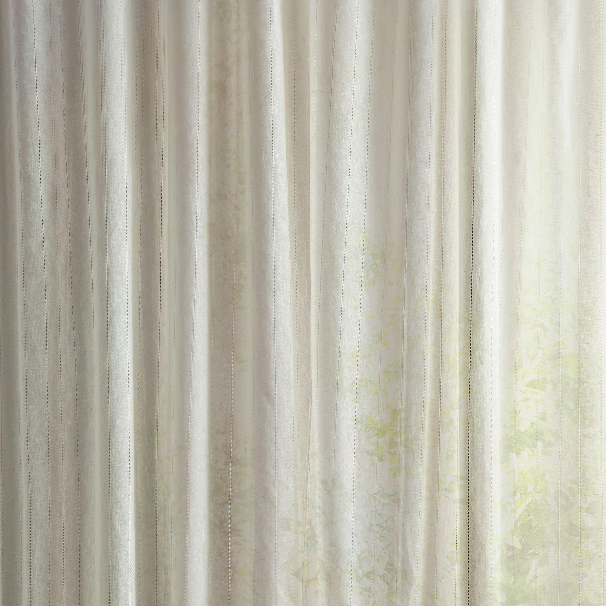 237760 Shoreline Stripe Seaspray White Sanderson Sheers Fabric by Sanderson