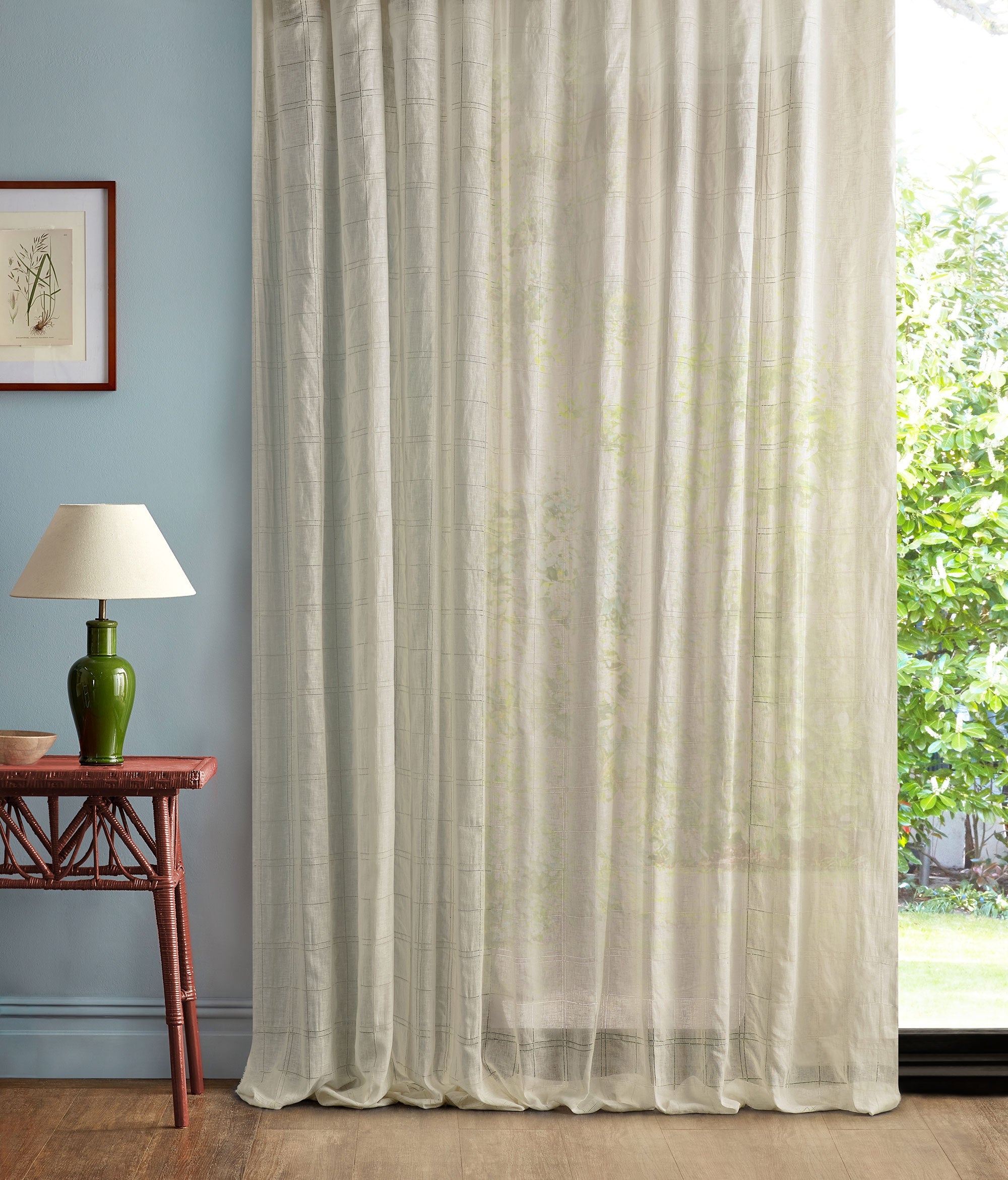237761 Cross Current Seaspray White Sanderson Sheers Fabric by Sanderson