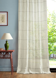 237764 Oceana Check Seaspray White Sanderson Sheers Fabric by Sanderson