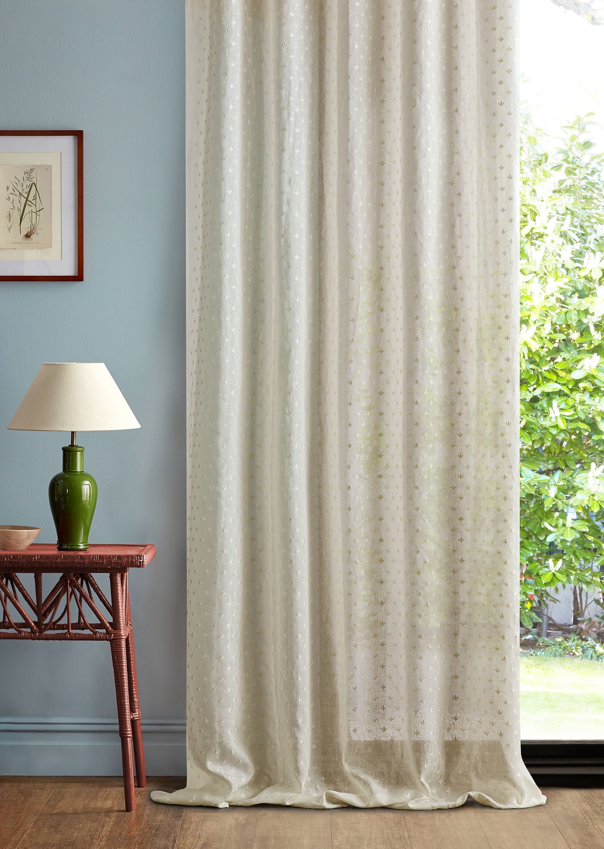 237772 Sea Clover Seaspray White Sanderson Sheers Fabric by Sanderson