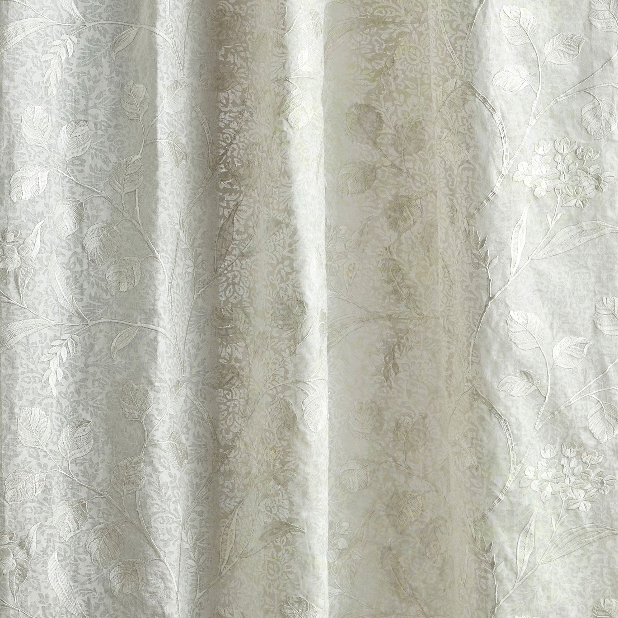 237775 Monterey Bloom Seaspray White Sanderson Sheers Fabric by Sanderson