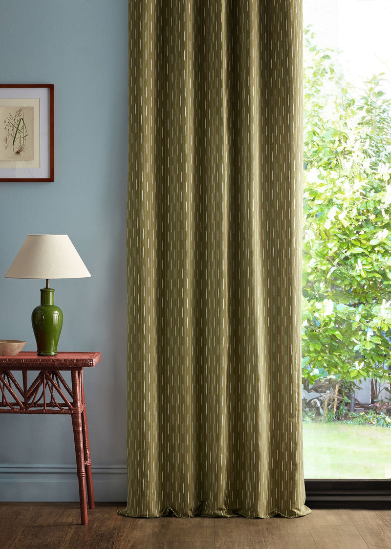 237711 Sabu Stripe Olivine/Gold Sabu Stripes & Ikats Fabric by Sanderson