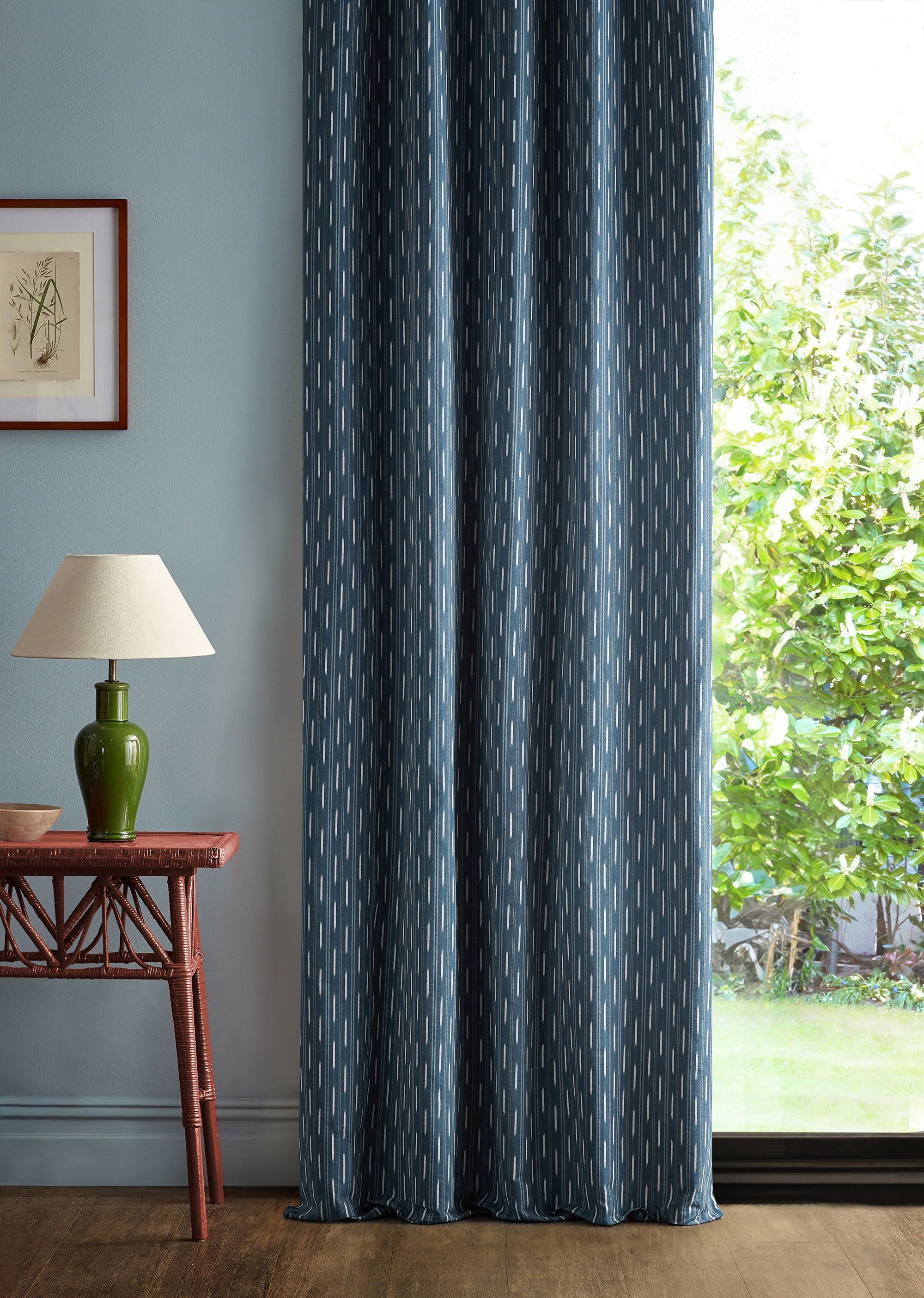 237713 Sabu Stripe Jodphur Blue Sabu Stripes & Ikats Fabric by Sanderson