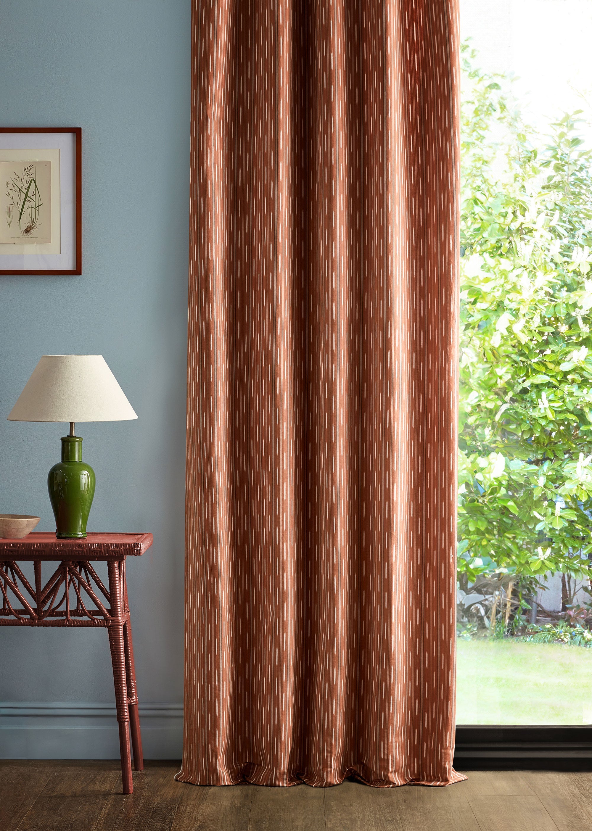 237716 Sabu Stripe Madder/Indigo Sabu Stripes & Ikats Fabric by Sanderson