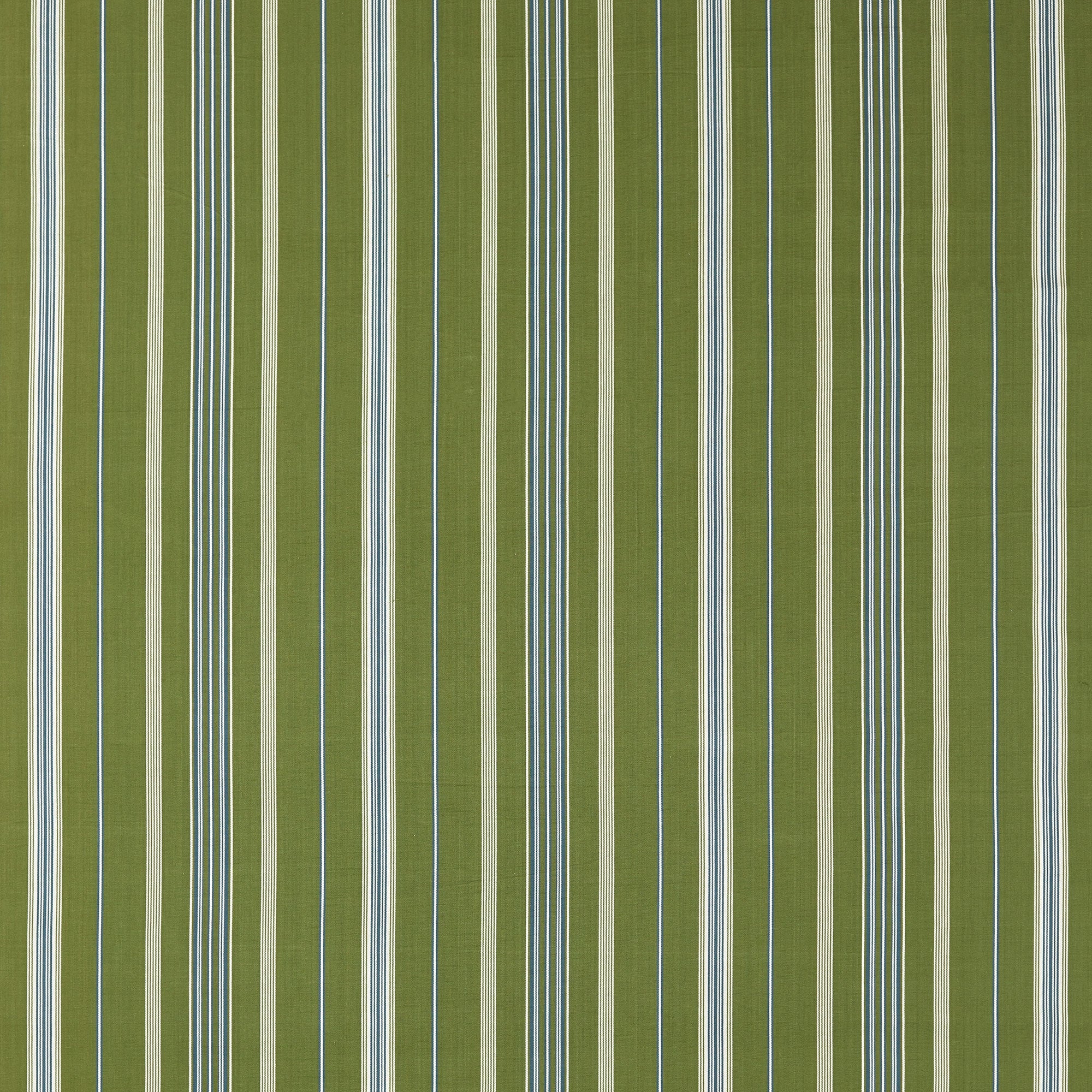 237717 Latimer Stripe Avocado/Indigo Sabu Stripes & Ikats Fabric by Sanderson