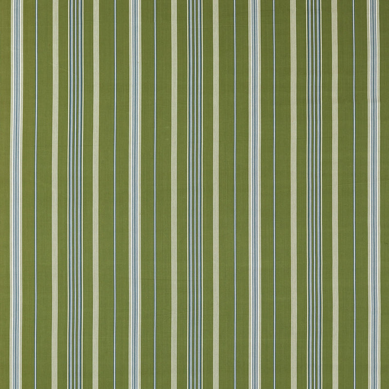 237717 Latimer Stripe Avocado/Indigo Sabu Stripes & Ikats Fabric by Sanderson