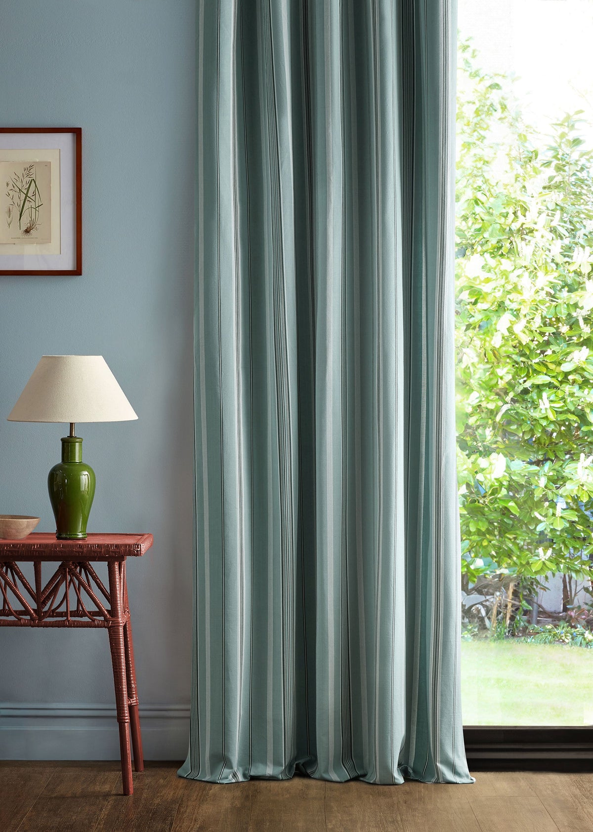 Latimer Stripe Udaipur Blue/Teal Sabu Stripes & Ikats Fabric by Sanderson