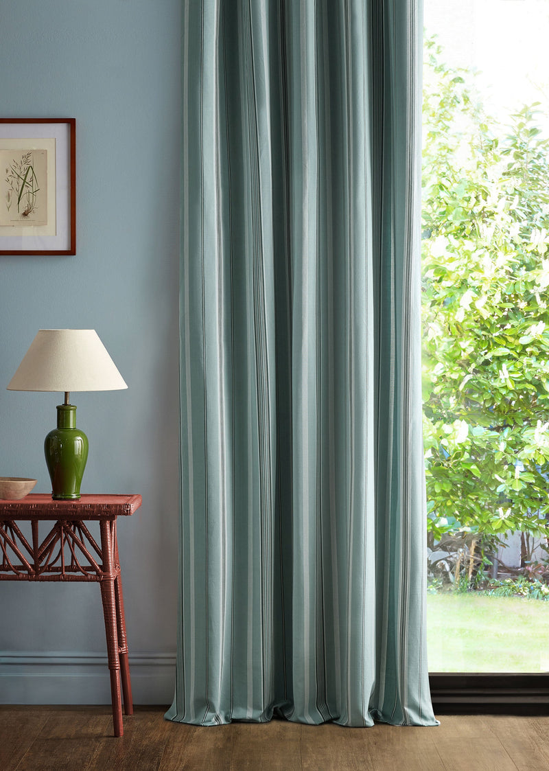 237718 Latimer Stripe Udaipur Blue/Teal Sabu Stripes & Ikats Fabric by Sanderson